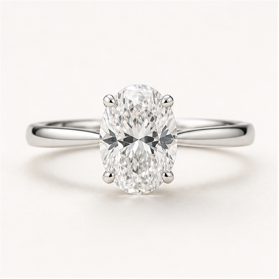 Vault Oval Diamond Ring